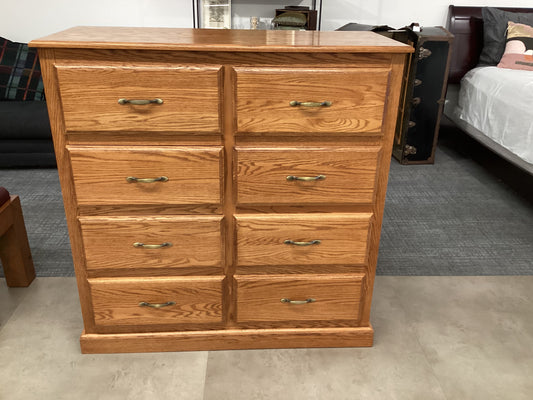 8 Drawer oak tallboy dresser