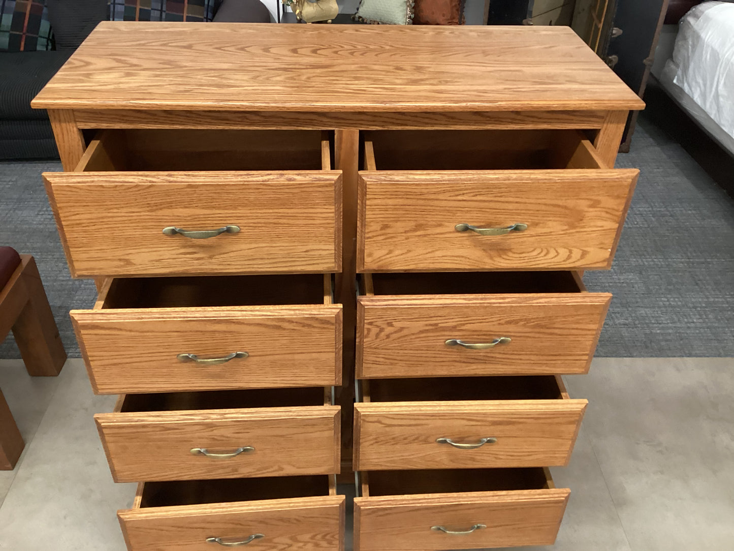 8 Drawer oak tallboy dresser