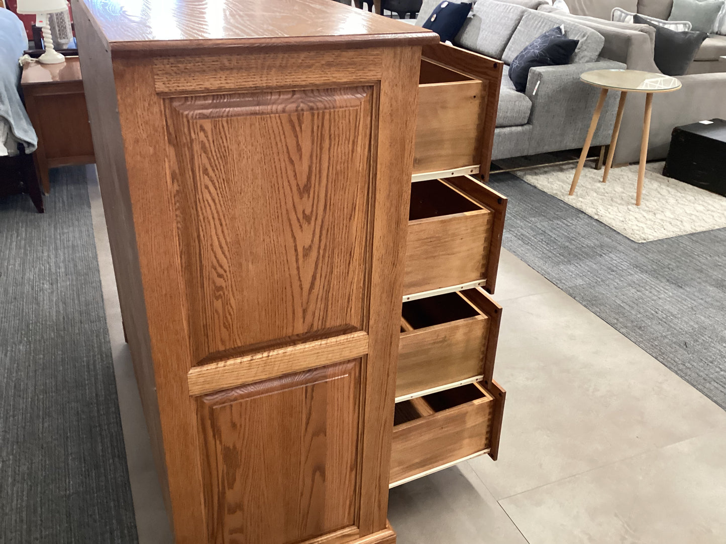 8 Drawer oak tallboy dresser