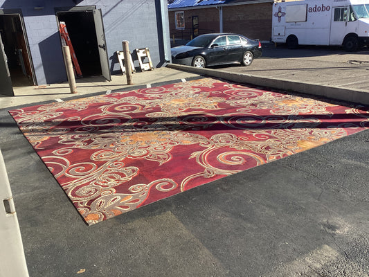 large maroon rug