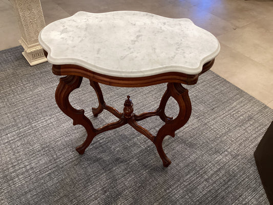 Victorian Marble Turtle Top Parlor Table