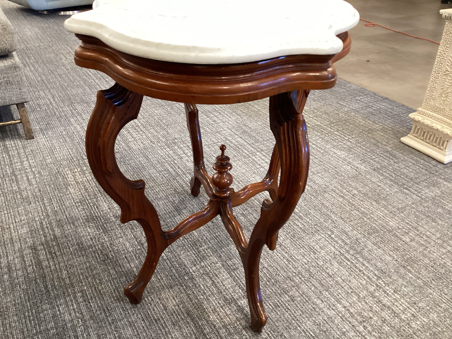 Victorian Marble Turtle Top Parlor Table