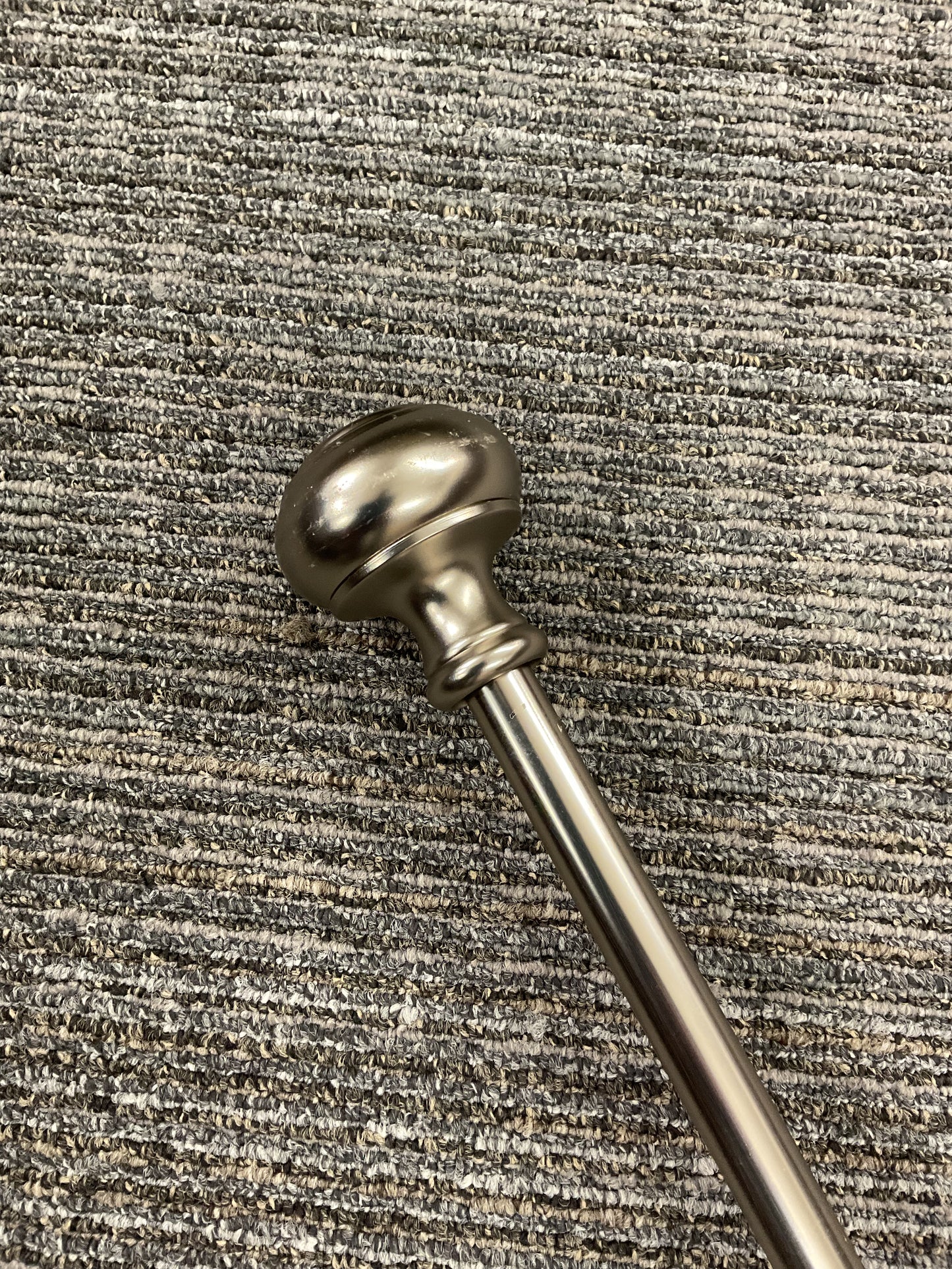 Silver Curtain Rod With Mounting Brackets