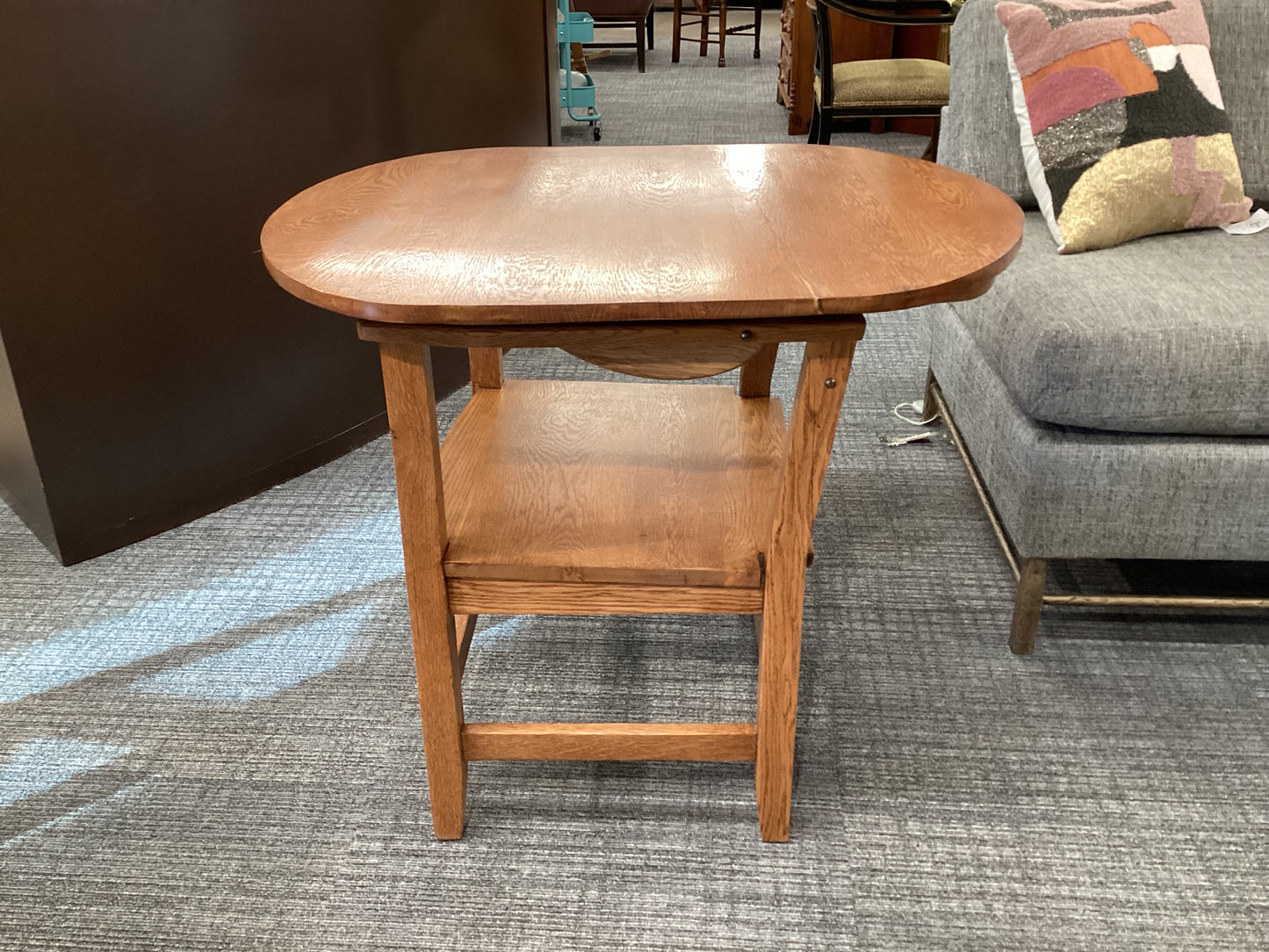 Antique Oak convertible chair/table