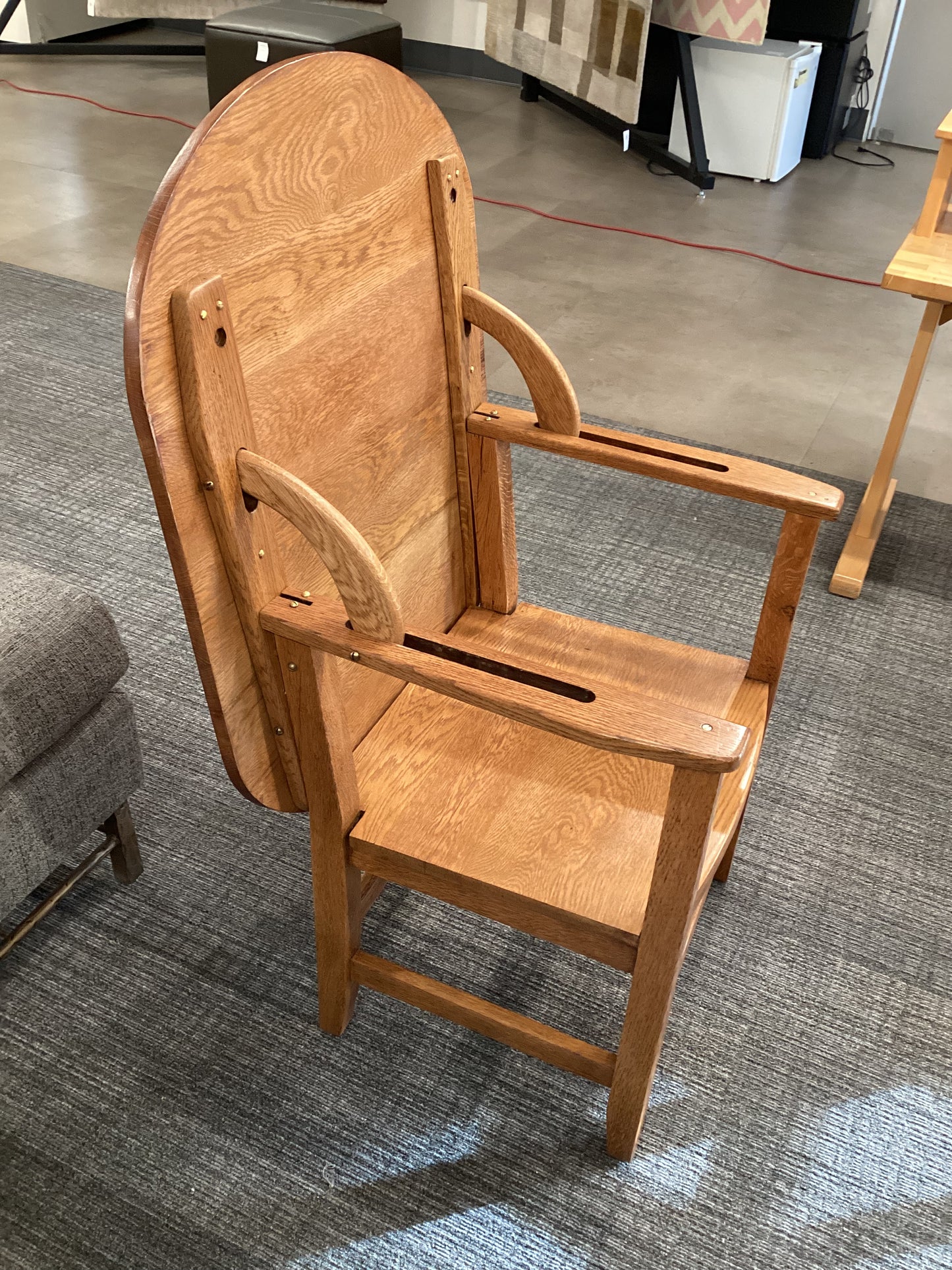 Antique Oak convertible chair/table