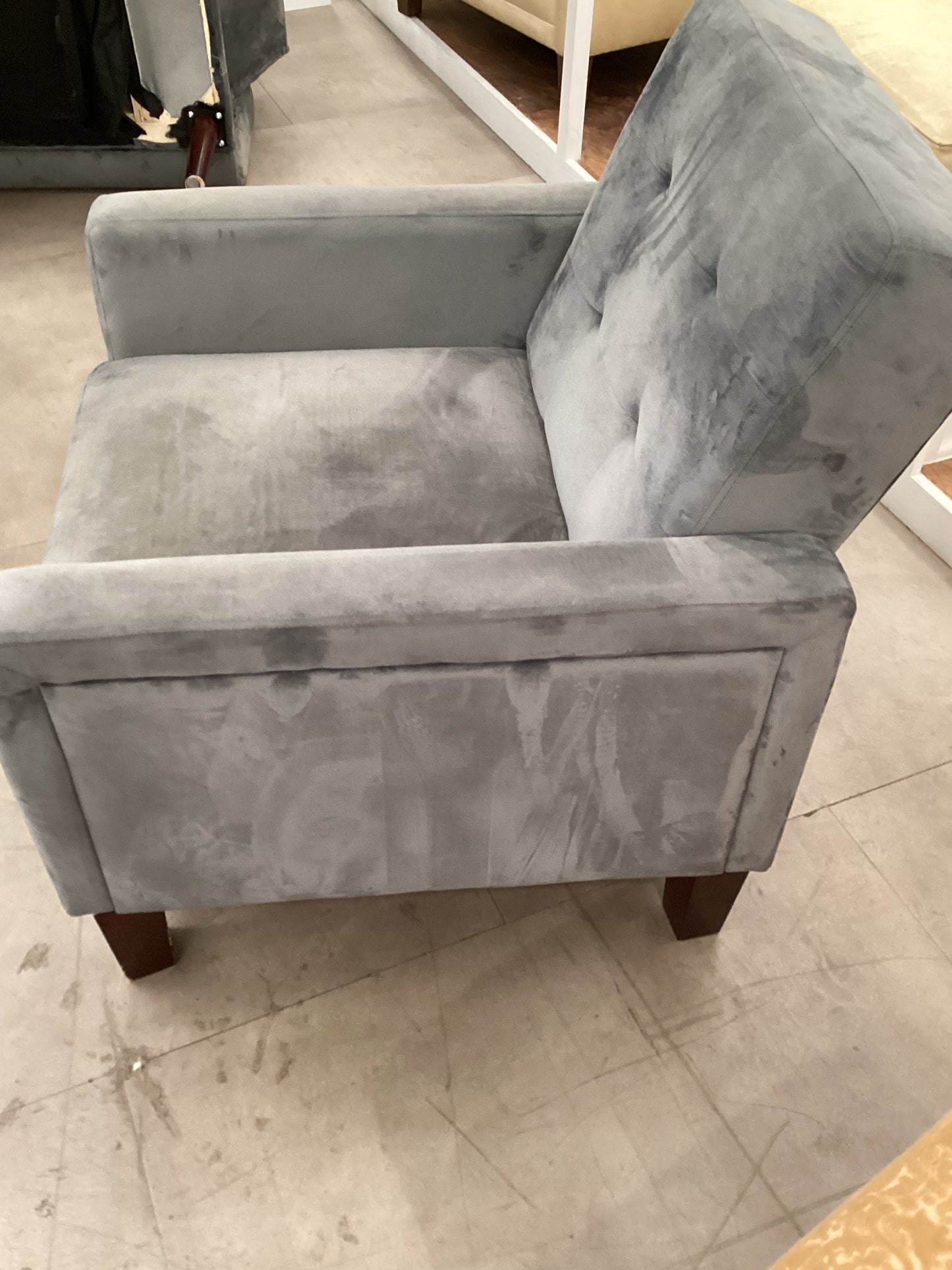 Gray Velvet Chair