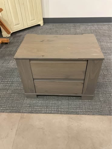 Gray 2-Drawer Nightstand