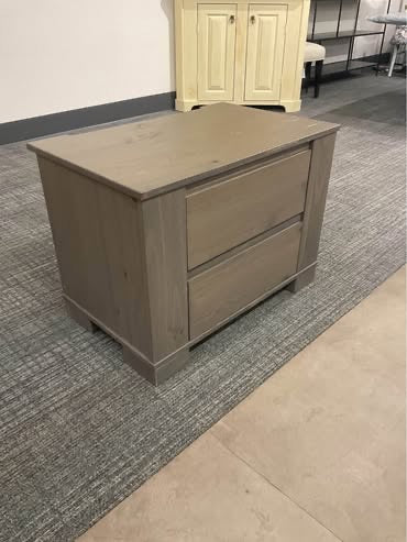 Gray 2-Drawer Nightstand