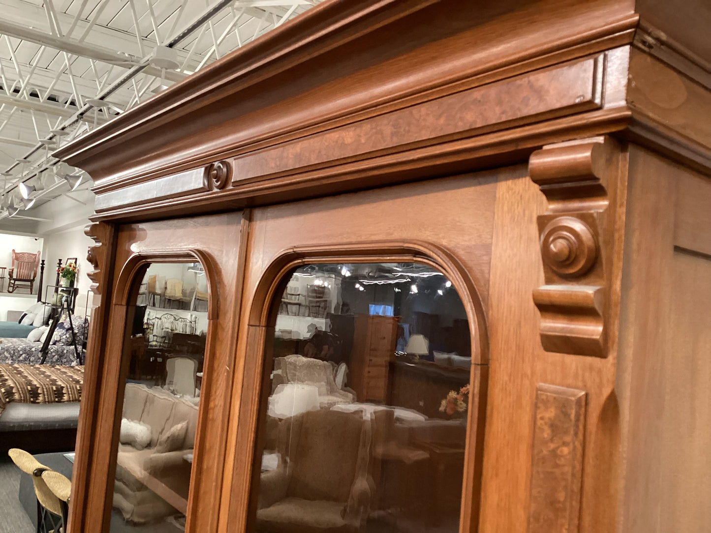 Victorian library bookcase cabinet