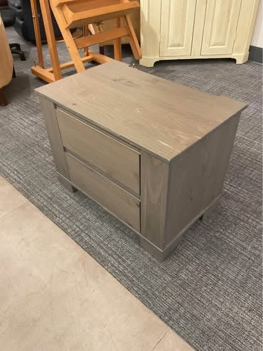 Gray 2-Drawer Nightstand