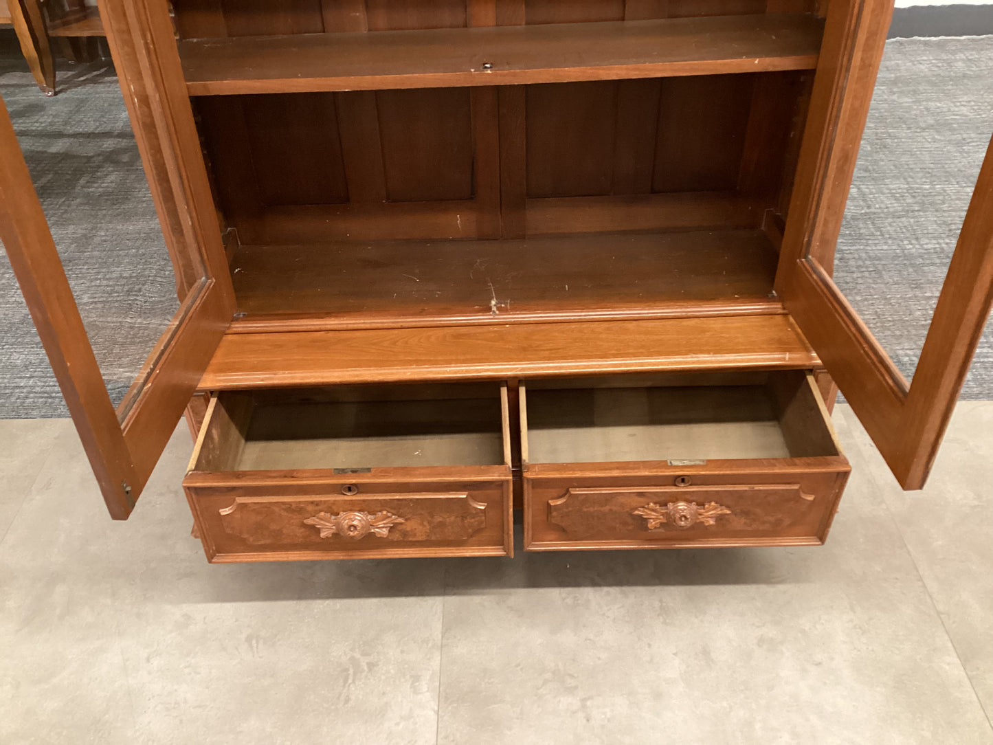 Victorian library bookcase cabinet