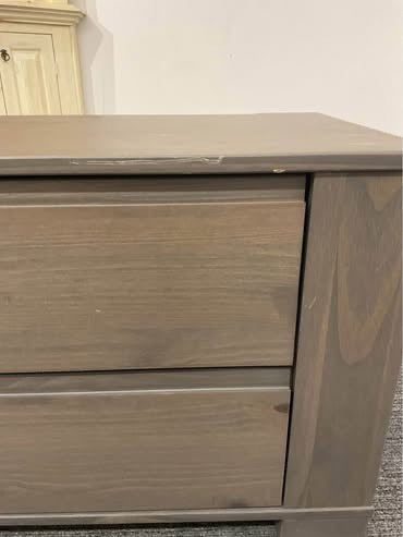 Gray 2-Drawer Nightstand