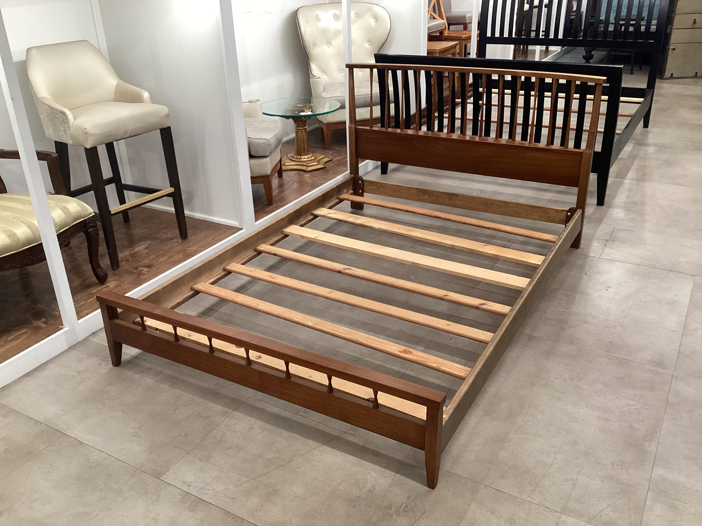 Full Walnut Bed Frame (B092)