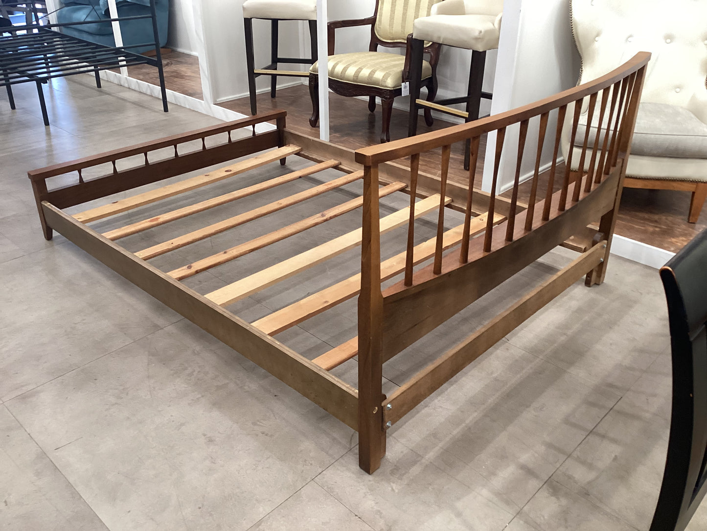 Full Walnut Bed Frame (B092)