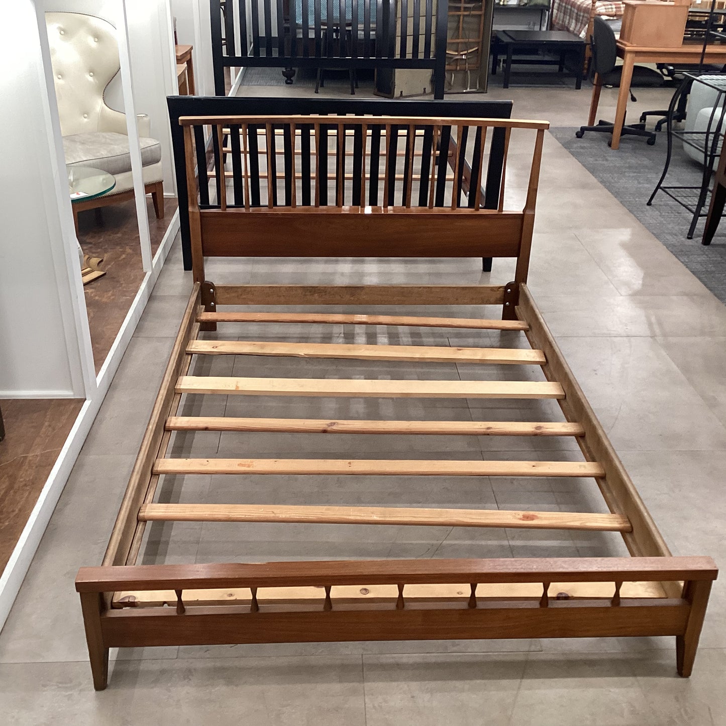 Full Walnut Bed Frame (B092)