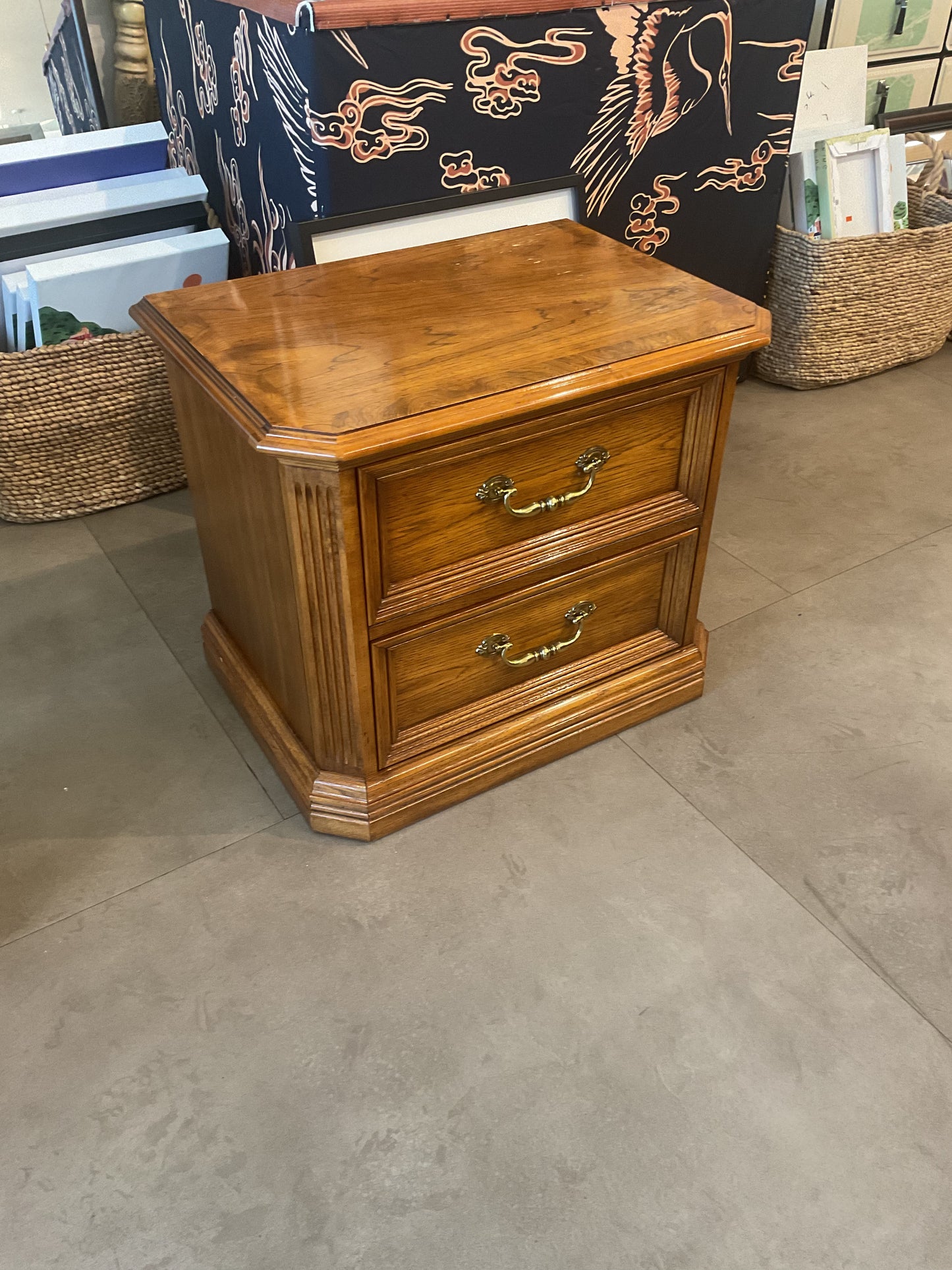 Gold Wood Nightstand