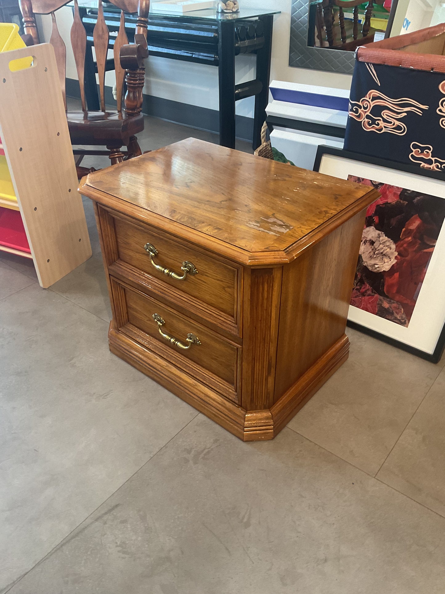 Gold Wood Nightstand