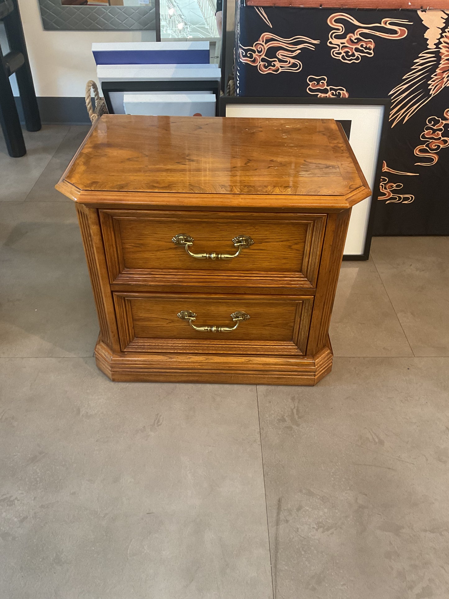 Gold Wood Nightstand