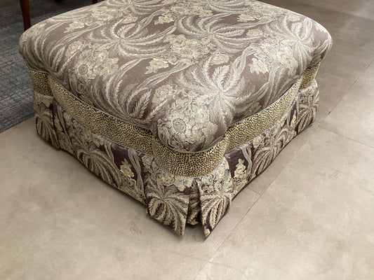 Skirted Floral Palm Ottoman