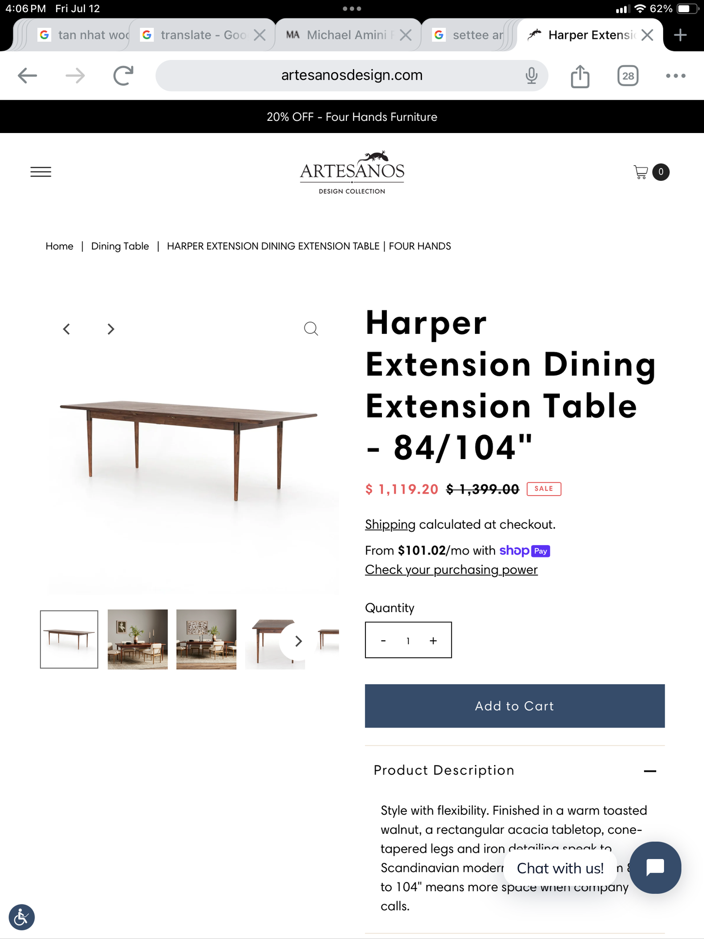 Harper Extension Dining Table