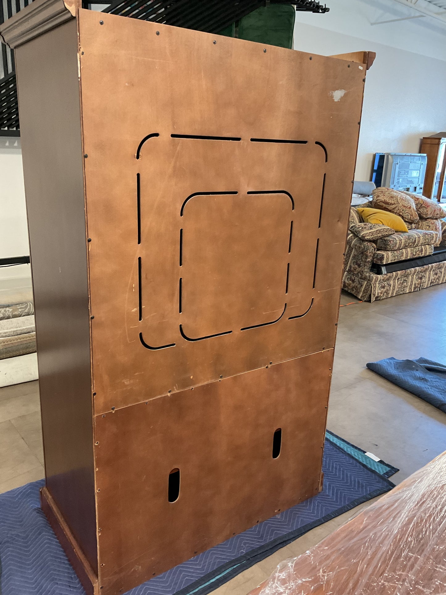 Tall Brown Media Console