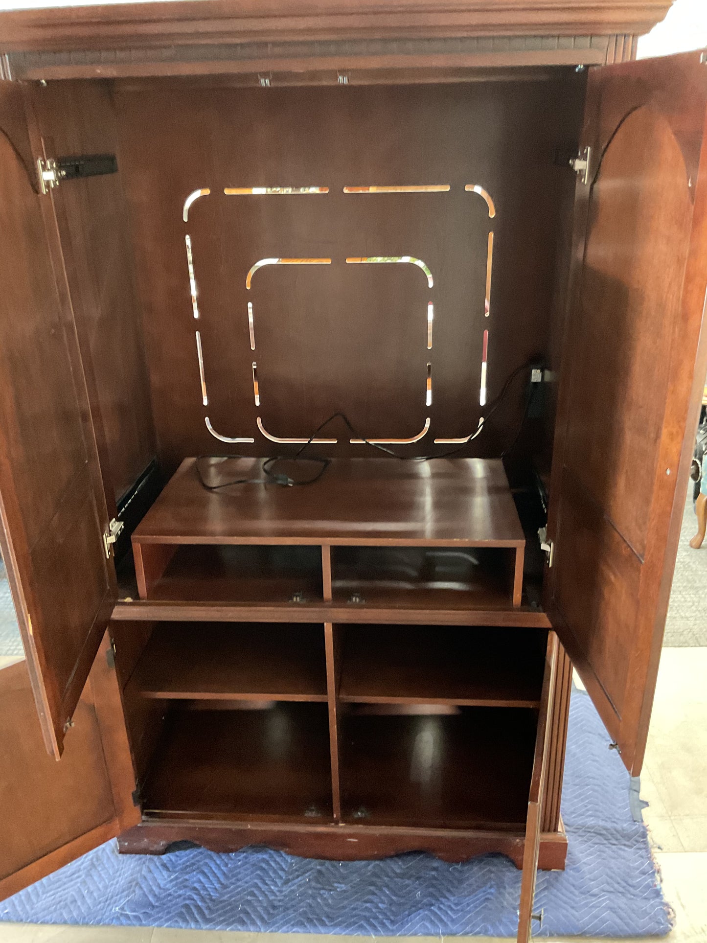 Tall Brown Media Console