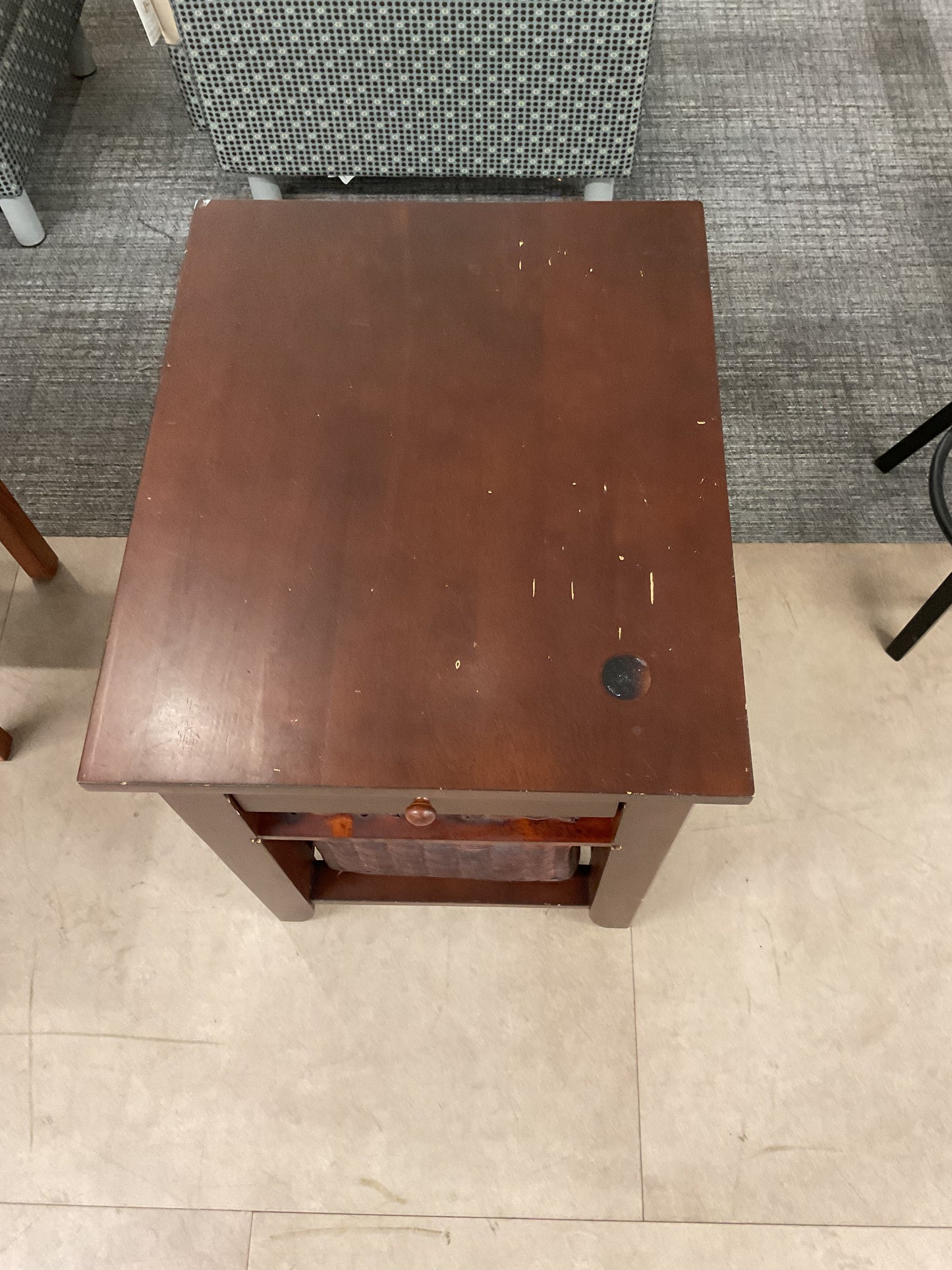 Wicker Wood Side Table