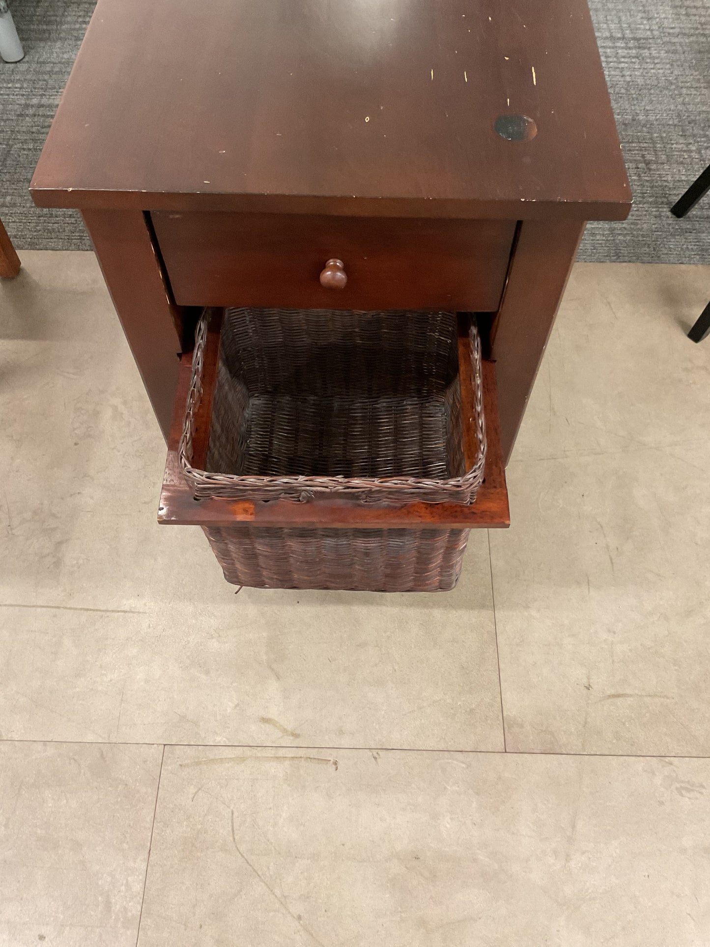 Wicker Wood Side Table