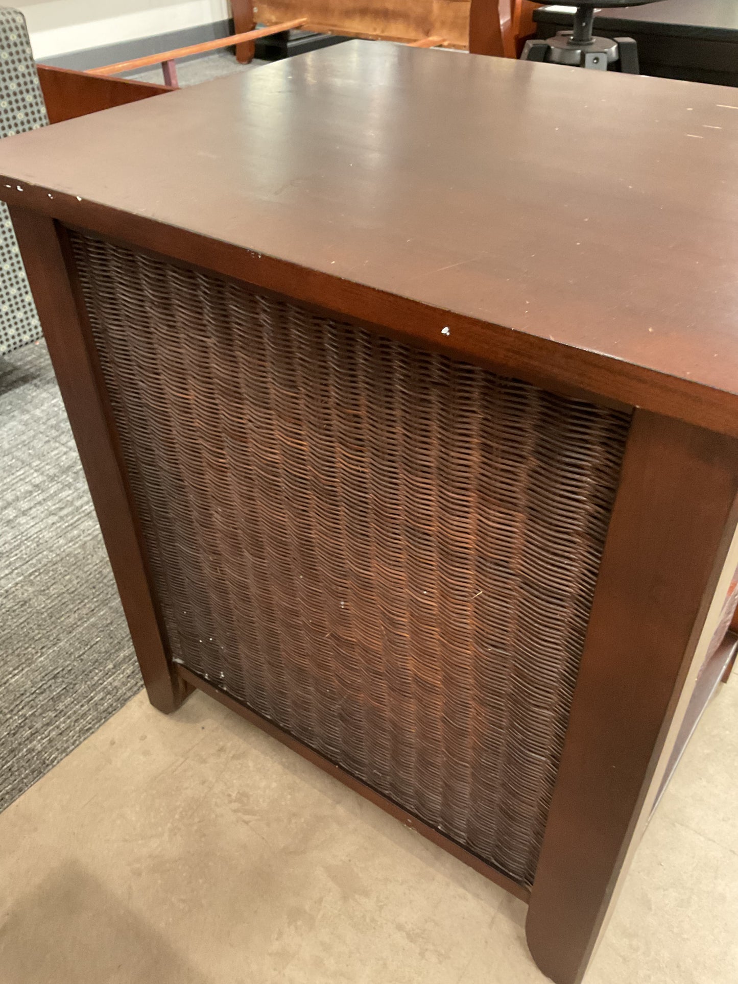 Wicker Wood Side Table