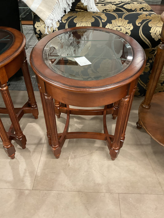 Glass Oval Side Table