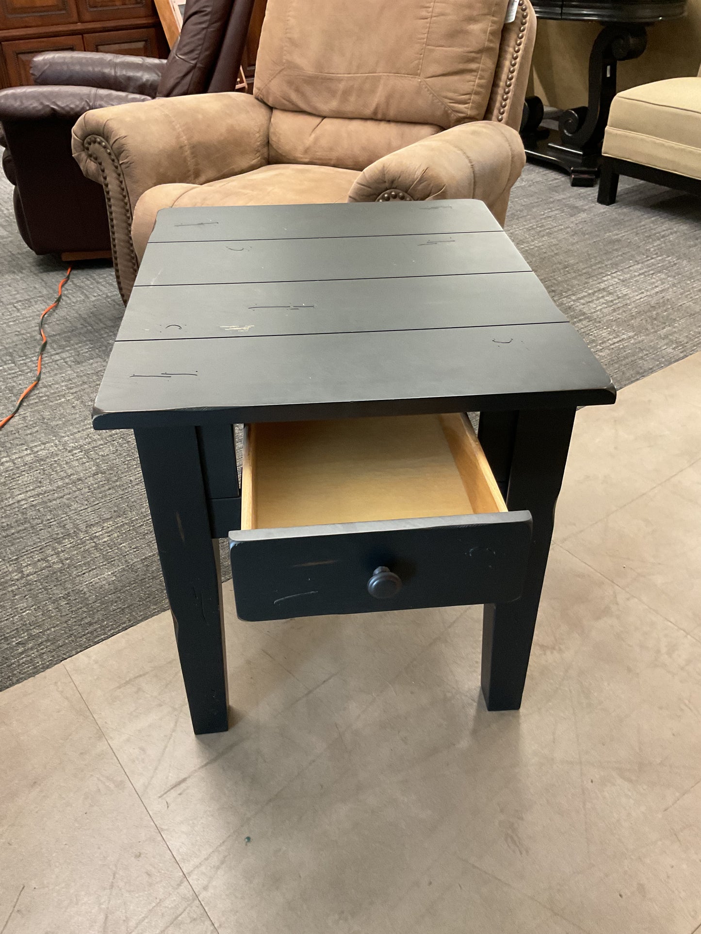 Rustic Black Side Table