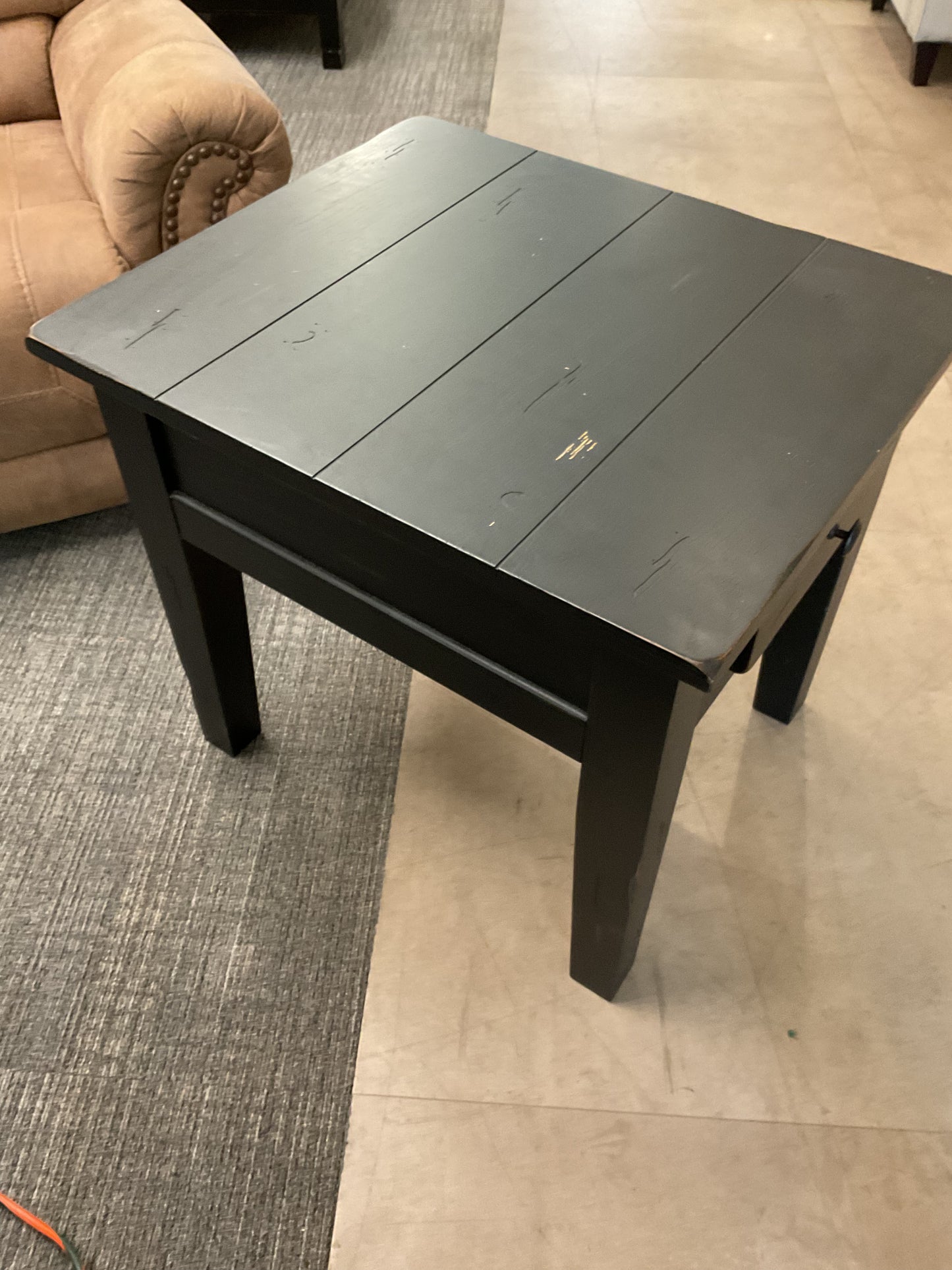 Rustic Black Side Table