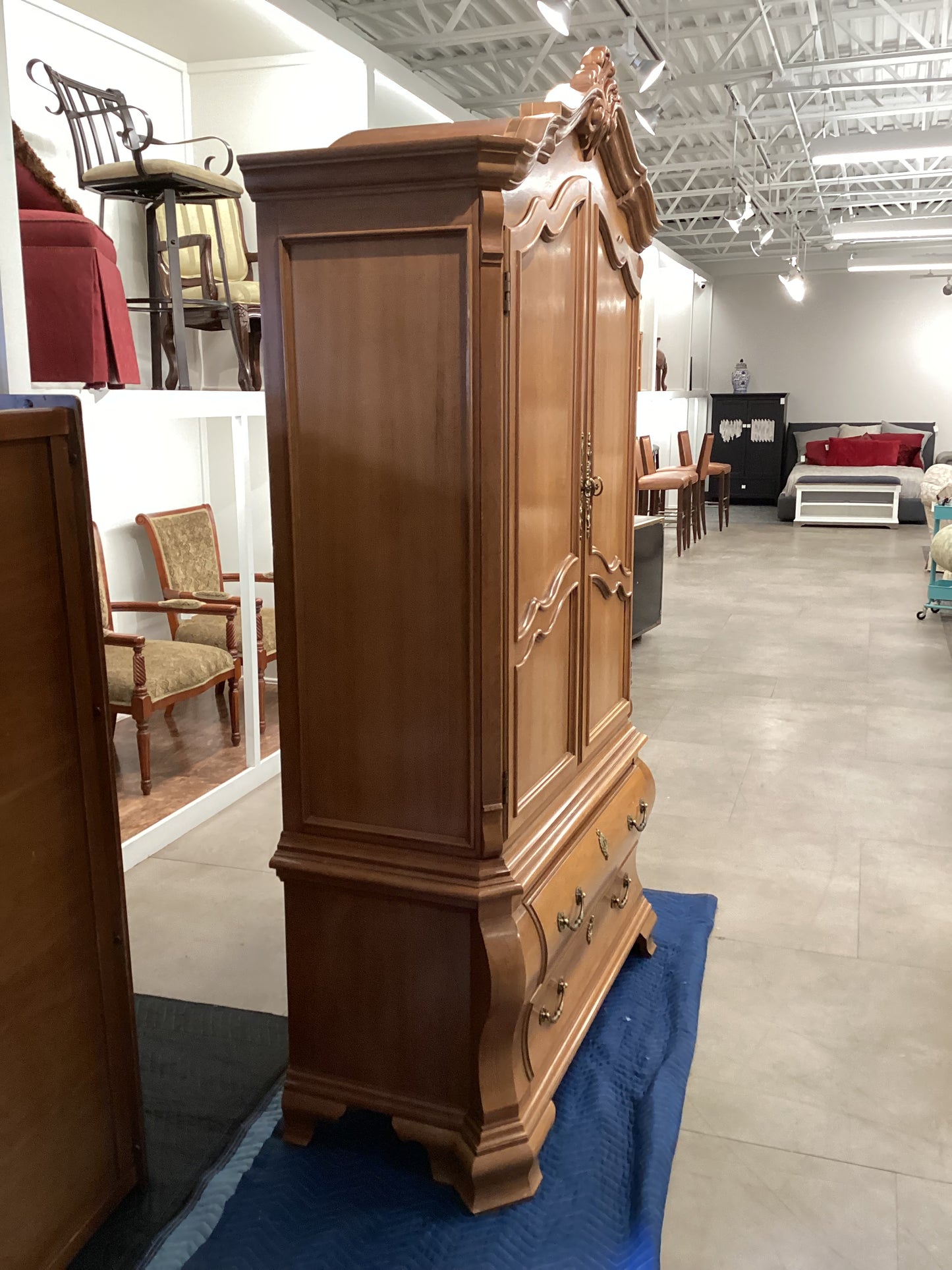 Light wood antique armoire