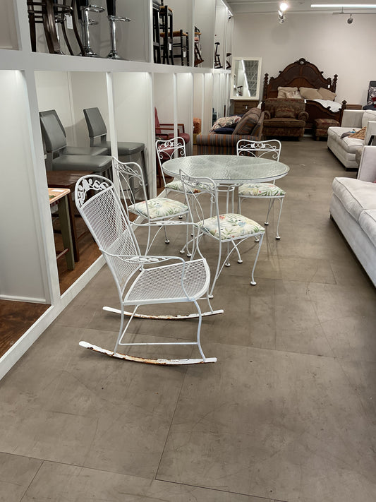 White Summer Set Patio w/Rocker