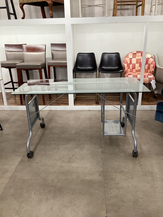 Aluminum & Glass Top Desk