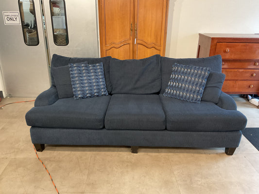 Blue Corduroy Sofa w/pillows