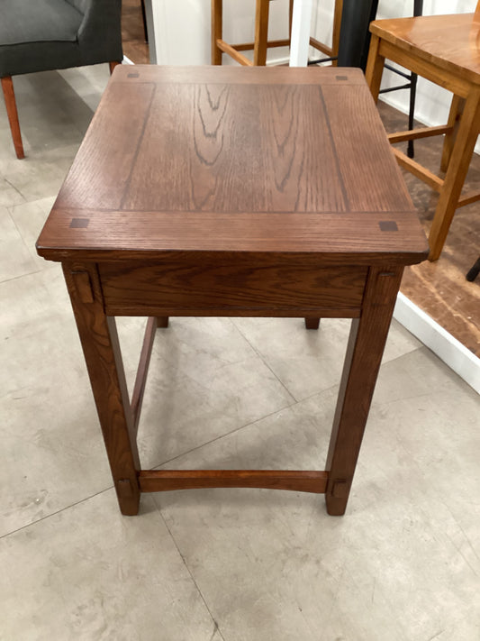 Ashley Furniture oak stained corner table