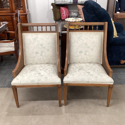 Pair of rattan accent chairs