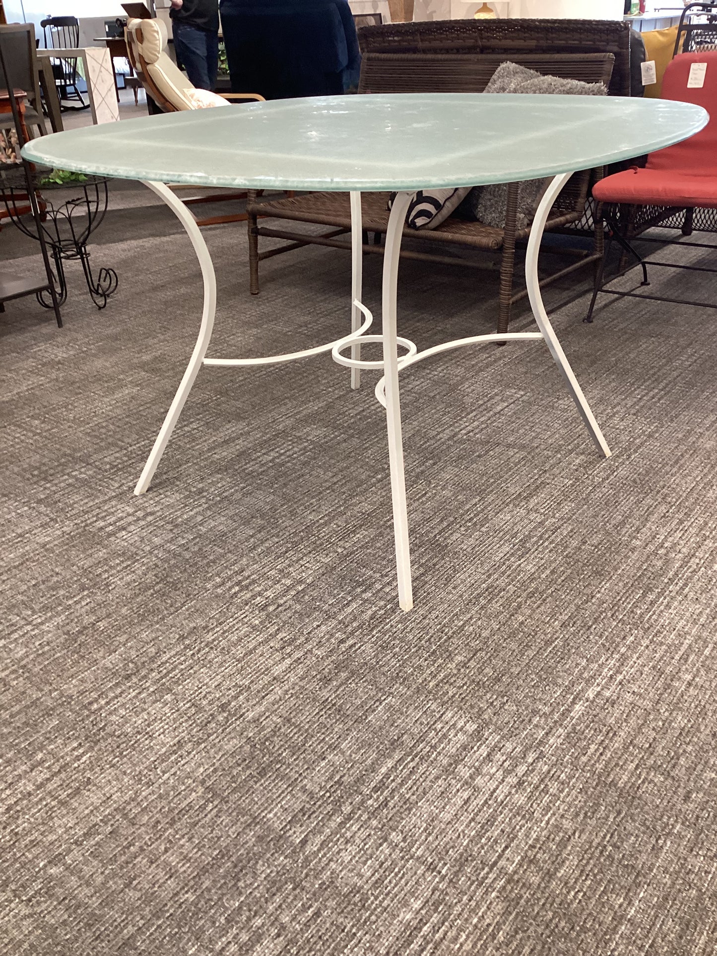 Frosted Glass Top Patio Table (no chairs included)