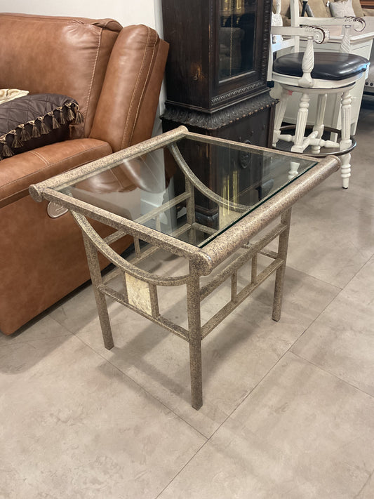 Hammered Metal End Table