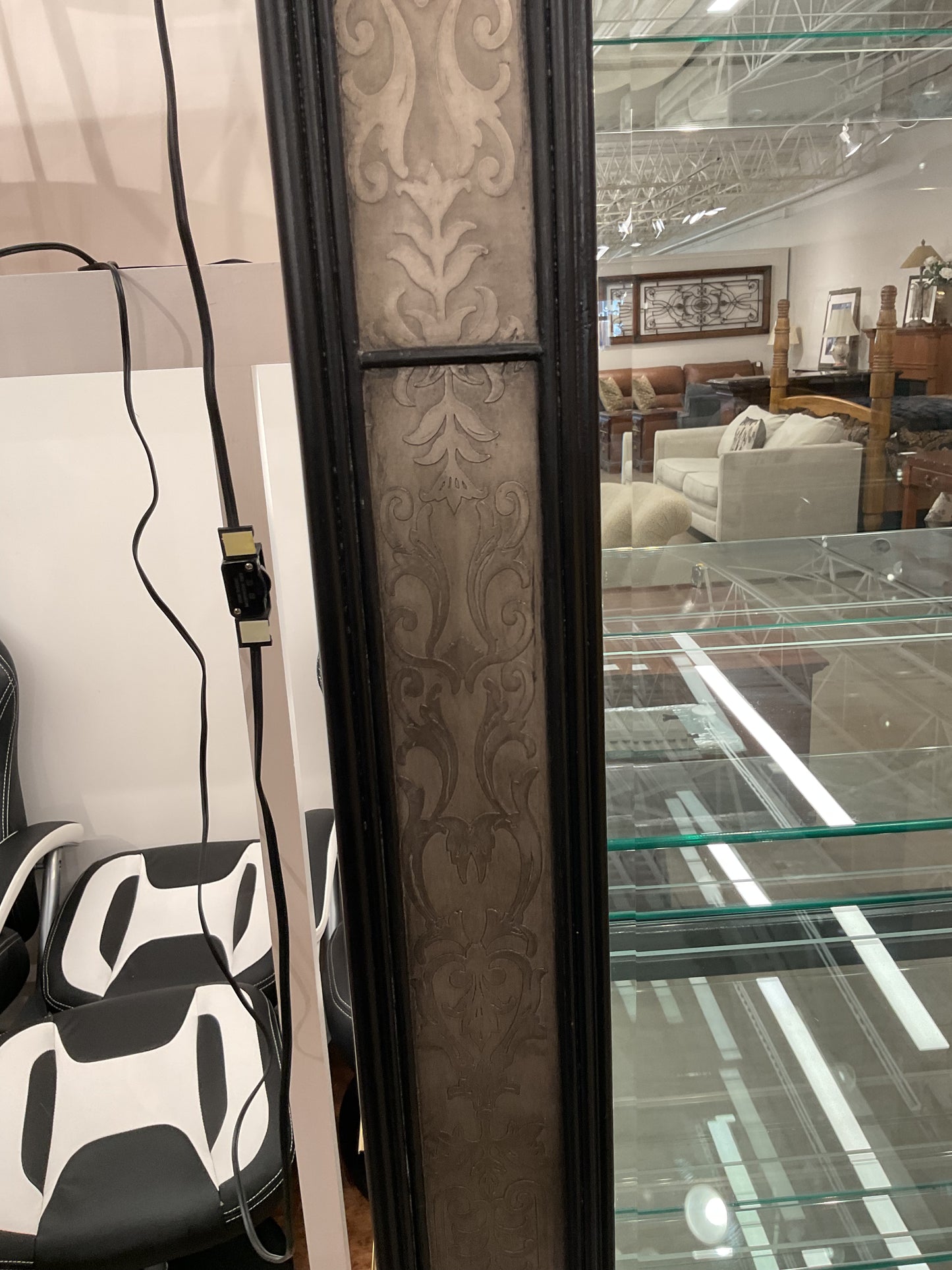 Metal Brushed Wood Curio