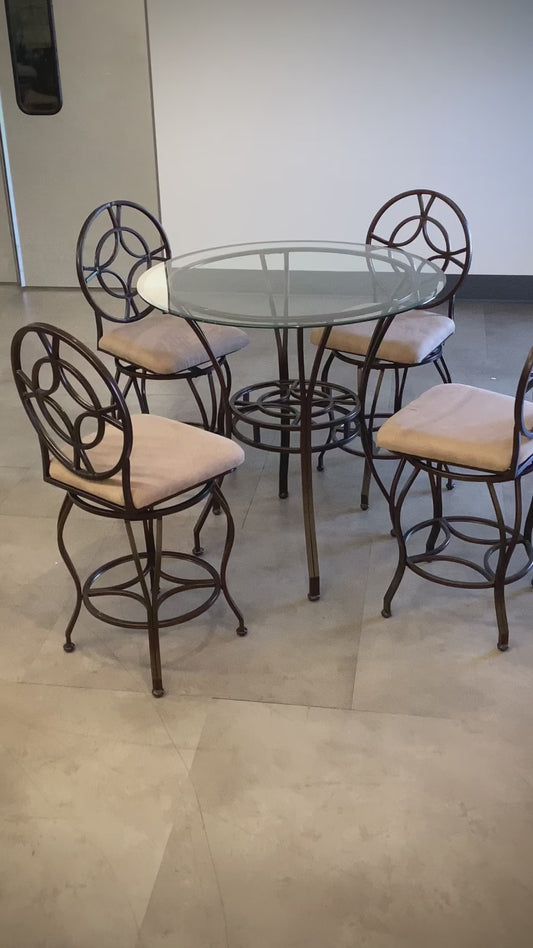 Tall Glass Top Dining Set